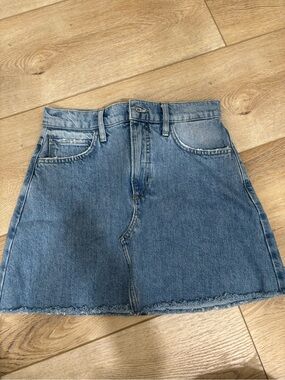 Frame Classic Blue Denim Mini Skirt - Casual Women's Skirt